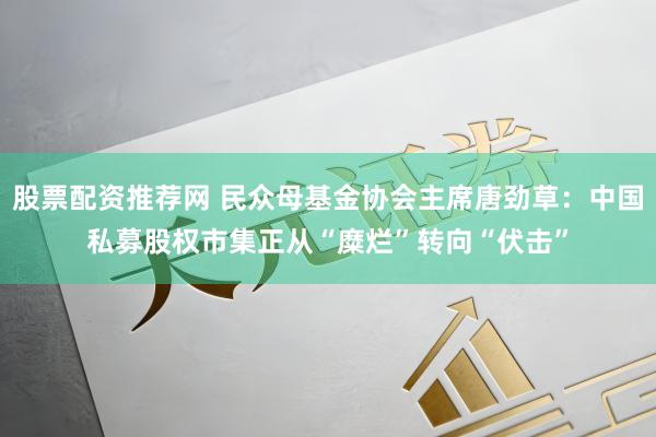 股票配资推荐网 民众母基金协会主席唐劲草：中国私募股权市集正从“糜烂”转向“伏击”