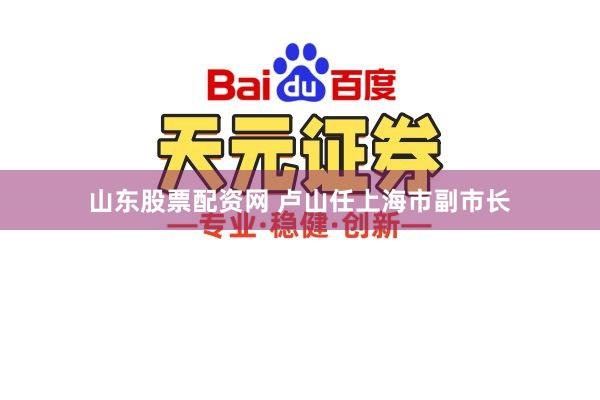 山东股票配资网 卢山任上海市副市长