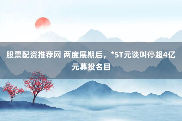 股票配资推荐网 两度展期后，*ST元谈叫停超4亿元募投名目